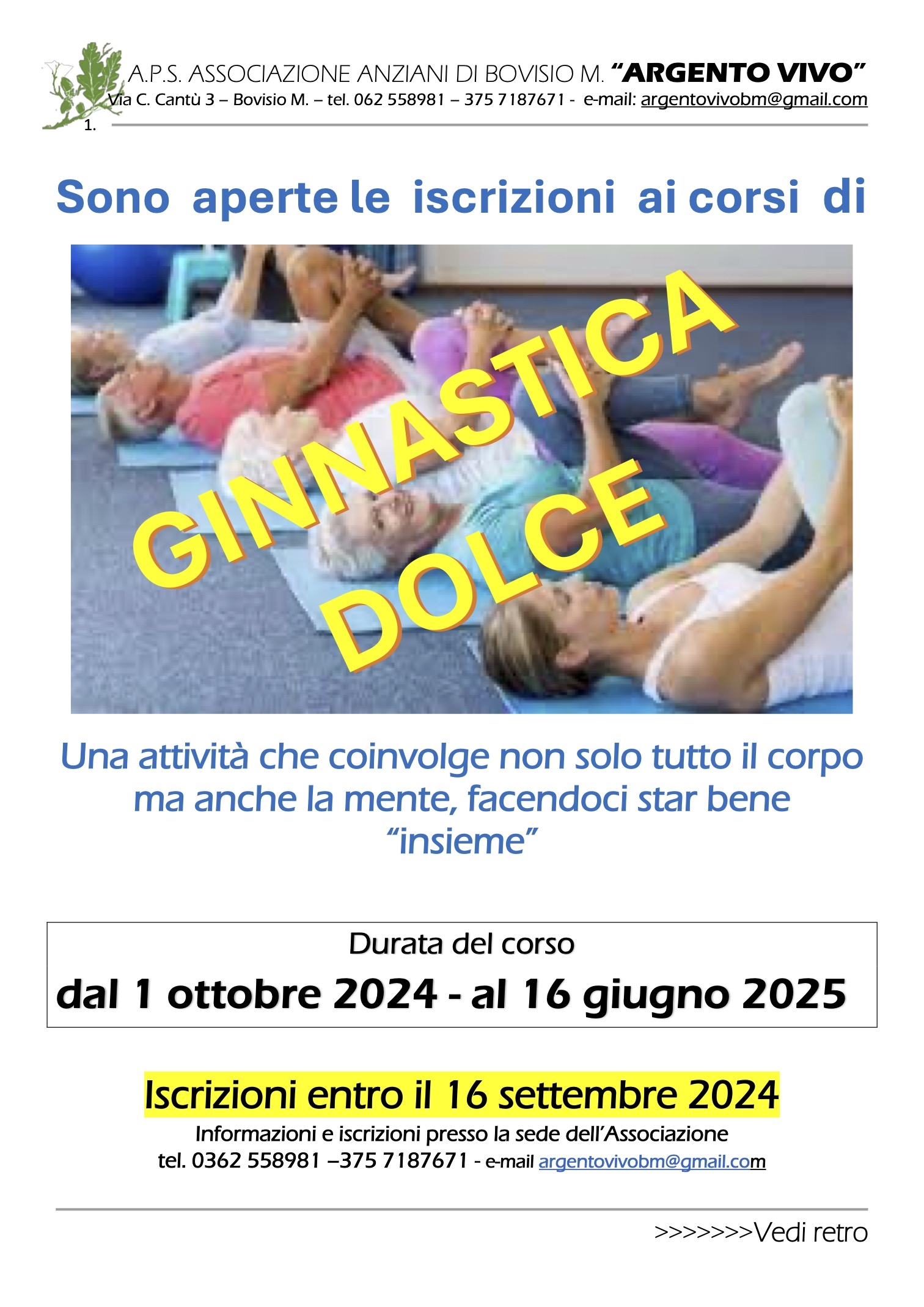 CORSI DI GINNASTICA DOLCE... - 